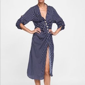 Zara Striped draped tunic
